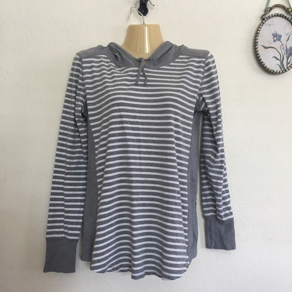 Eddie Bauer Stripe Hoodie Top
